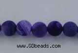 CAG7514 15.5 inches 12mm round frosted agate beads wholesale