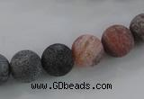 CAG7550 15.5 inches 4mm round frosted agate beads wholesale