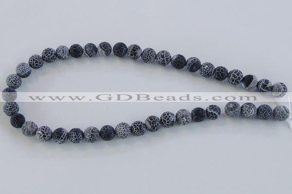 CAG7563 15.5 inches 14mm round frosted agate beads wholesale