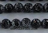 CAG7602 15.5 inches 8mm faceted round frosted agate beads wholesale