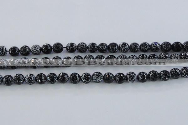 CAG7603 15.5 inches 10mm faceted round frosted agate beads wholesale