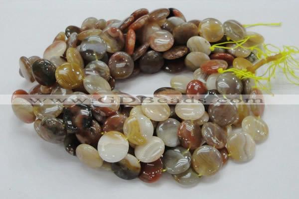 CAG777 15.5 inches 20mm flat round yellow agate gemstone beads