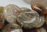 CAG778 15.5 inches 25mm flat round yellow agate gemstone beads