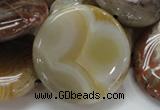 CAG781 15.5 inches 40mm flat round yellow agate gemstone beads