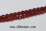 CAG7862 15.5 inches 5mm faceted round red agate beads wholesale