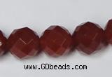 CAG7863 15.5 inches 16mm faceted round red agate beads wholesale