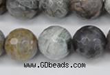 CAG7873 15.5 inches 20mm faceted round silver needle agate beads