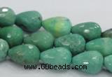 CAG7877 15.5 inches 10*14mm faceted teardrop grass agate beads