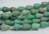 CAG7894 15.5 inches 6*10mm teardrop grass agate beads wholesale