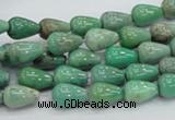 CAG7895 15.5 inches 8*10mm teardrop grass agate beads wholesale