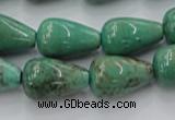 CAG7898 15.5 inches 12*16mm teardrop grass agate beads wholesale