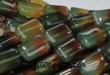 CAG790 15.5 inches 10*14mm rectangle rainbow agate gemstone beads