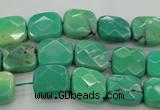 CAG7910 15.5 inches 10*10mm faceted square grass agate beads