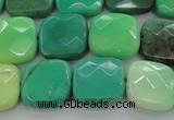 CAG7913 15.5 inches 15*15mm faceted square grass agate beads