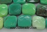 CAG7914 15.5 inches 16*16mm faceted square grass agate beads