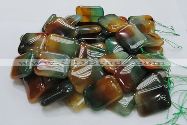 CAG794 15.5 inches 30*40mm rectangle rainbow agate gemstone beads