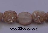 CAG7946 7.5 inches 8*10mm oval plated white druzy agate beads