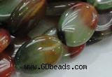 CAG796 15.5 inches 18*25mm oval rainbow agate gemstone beads