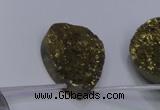 CAG7985 Top drilled 22*30mm flat teardrop plated white druzy agate beads