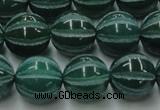 CAG8008 15.5 inches 14mm carved round green agate beads