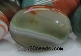 CAG801 15.5 inches 30*40mm oval rainbow agate gemstone beads