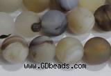 CAG8014 15.5 inches 10mm round matte Montana agate gemstone beads