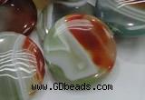 CAG806 15.5 inches 30mm flat round rainbow agate gemstone beads