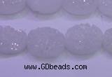 CAG8150 7.5 inches 10*14mm oval white plated druzy agate beads