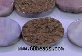 CAG8203 7.5 inches 20*30mm oval glod plated druzy agate beads