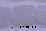 CAG8260 Top drilled 20*30mm rectangle white plated druzy agate beads