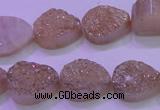 CAG8291 7.5 inches 13*18mm teardrop champagne plated druzy agate beads