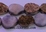 CAG8303 7.5 inches 15*20mm teardrop gold plated druzy agate beads