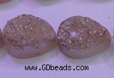 CAG8311 7.5 inches 18*25mm teardrop champagne plated druzy agate beads