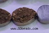 CAG8323 7.5 inches 20*30mm teardrop gold plated druzy agate beads