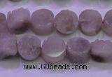 CAG8430 15.5 inches 10mm coin grey druzy agate gemstone beads