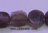 CAG8434 15.5 inches 18mm coin grey druzy agate gemstone beads