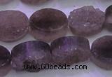 CAG8442 15.5 inches 12*16mm oval grey druzy agate gemstone beads