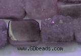 CAG8454 15.5 inches 15*20mm rectangle grey druzy agate gemstone beads