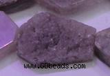 CAG8460 15.5 inches 25*35mm - 30*40mm freeform grey druzy agate beads