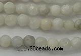 CAG8513 15.5 inches 4mm faceted round grey agate beads wholesale