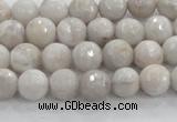 CAG8515 15.5 inches 8mm faceted round grey agate beads wholesale