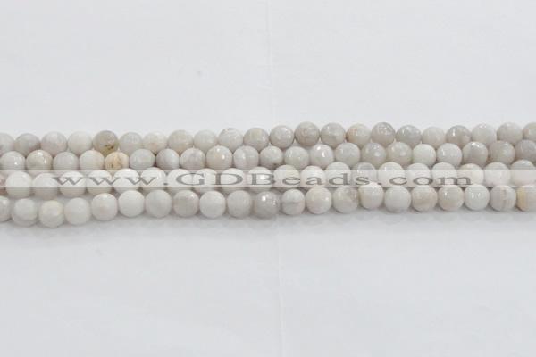 CAG8516 15.5 inches 10mm faceted round grey agate beads wholesale