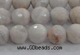 CAG8517 15.5 inches 12mm faceted round grey agate beads wholesale