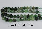 CAG8555 12*14mm - 14*15mm faceted nuggets dragon veins agate beads