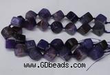 CAG8573 15.5 inches 15*16mm - 17*18mm cube dragon veins agate beads