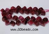 CAG8574 15.5 inches 15*16mm - 17*18mm cube dragon veins agate beads