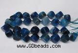 CAG8575 15.5 inches 15*16mm - 17*18mm cube dragon veins agate beads