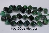 CAG8576 15.5 inches 15*16mm - 17*18mm cube dragon veins agate beads