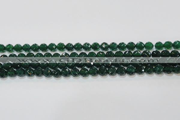 CAG8580 15.5 inches 10mm faceted round green agate gemstone beads