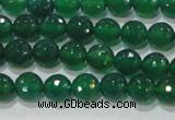 CAG8583 15.5 inches 8mm faceted round green agate gemstone beads